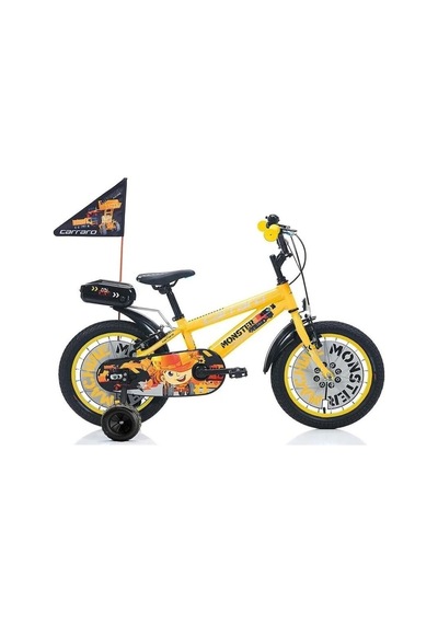Shimano Carraro Monster 16 Jant Çocuk Bisiklet Sarı 4-6 Yaş Siyah