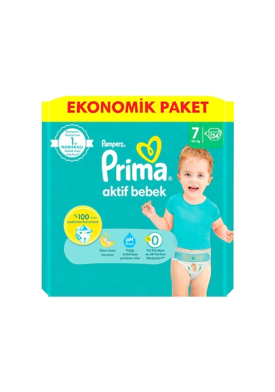 Prima Bebek Bezi 7 Beden 15+ KG Fırsat Paketi 34 Adet