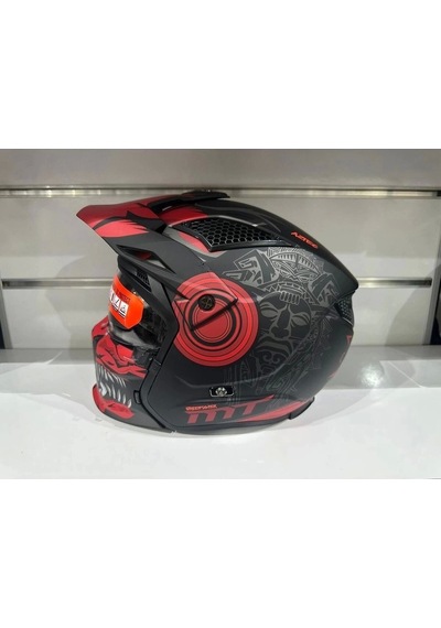 Mt Helmets Streetfıghter Sv Aztec B5 Motosiklet Kaskı Mat Siyah - Kırmızı