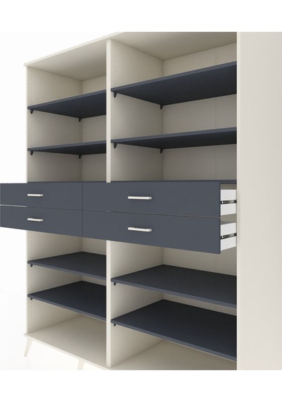 Kronos Gardrop 10 Raflı 4 Çekmeceli 176x59x221 Aytaşı-antrasit Antrasit