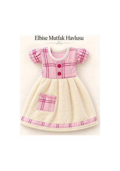 Elbise Mutfak Havlusu 20x30cm Pembe Kare Çok Renkli