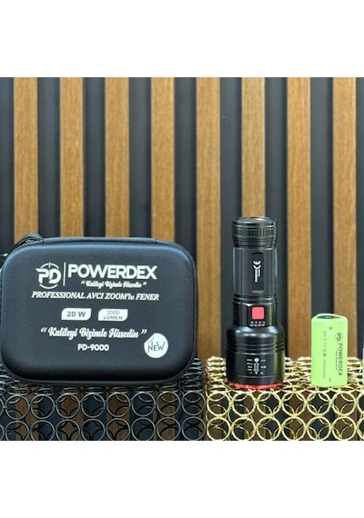 Profesyonel Avcı Feneri 20w 2000 Lümen Pd-9000 Siyah