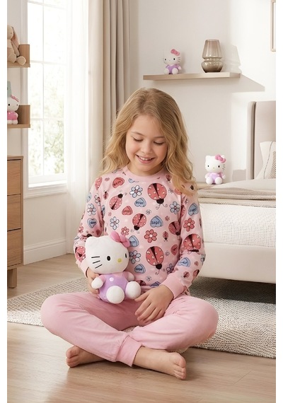 Modanino Kız ÇocukPamuk Pijama Takımı 4-11 Yaş 12628 Pembe