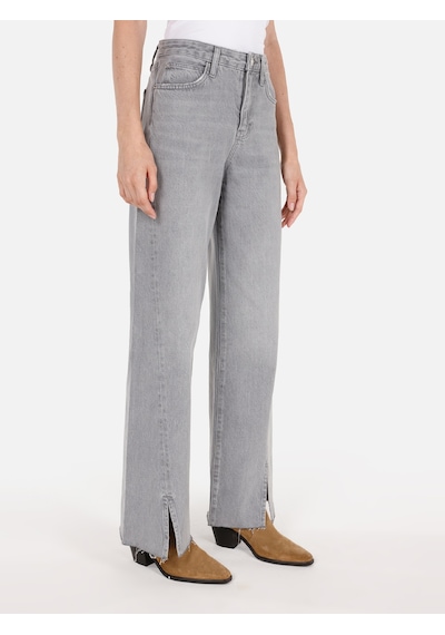 Colins 970 Berry Normal Kesim Gri Kadın Pantolon Cl1072703 Denim