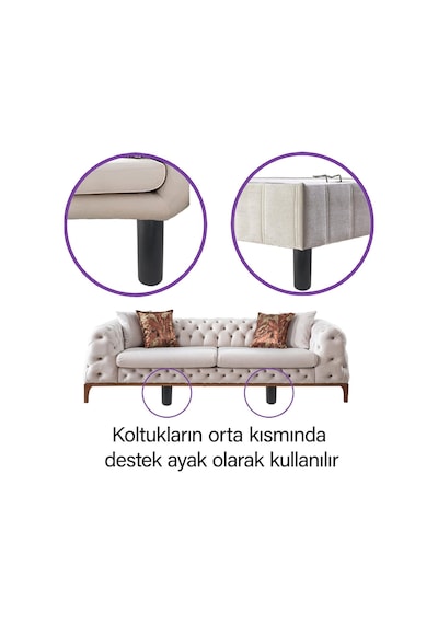 Ayarlı Destek Ayağı 13 X 19 Cm Siyah Gizli Ayak Mobilya Kanepe Baza Koltuk Dolap Tv Ünitesi