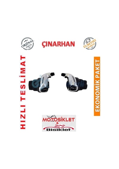 Bisiklet Saıguan Grıp Shıft Vites Kolu 7 Li (Shimano Model) Gri - Siyah