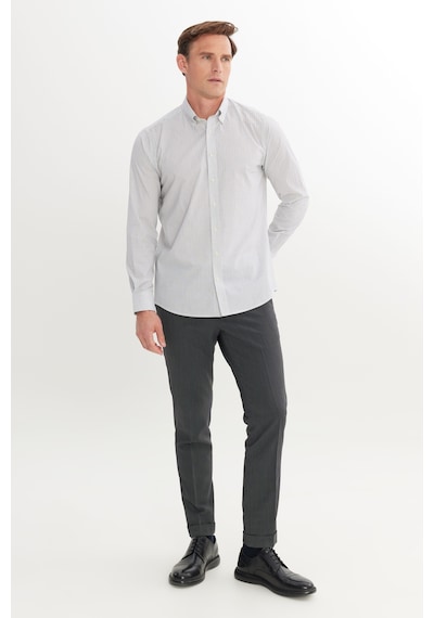 AC&Co / Altınyıldız Classics Erkek Acık Grı %100 Pamuk Slim Fit Dar Kesim Düğmeli Yaka Gömlek Acık Grı AC&Co / Altınyıldız Classics Erkek Acık Grı %100 Pamuk Slim Fit Dar Kesim Düğmeli Yaka Gömlek Acık Grı