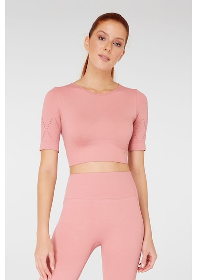 Jerf Naples Kısa Kol Crop Top Econyl Pembe
