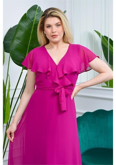 Dip Moda Kadın Melek Kol Uzun Şifon Elbise Dpnb0001 Mürdüm Dip Moda Kadın Melek Kol Uzun Şifon Elbise Dpnb0001 Mürdüm