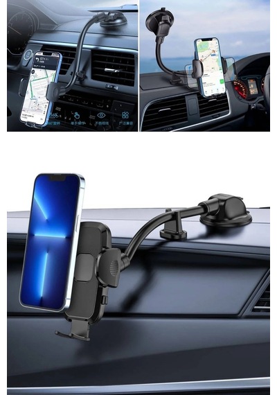 Biishe Ayarlanabilir Vakum Kilitli Cam Ve Torpidoya Takılabilen Telefon Tutucu