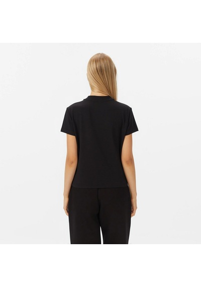 Guess W4bı26j1314 Ss Mock Neck All Ove Kadın Tişört Siyah
