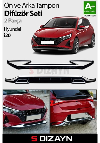 S-dizayn Hyundai İ20 Ön Ve Arka Tampon Koruma Difüzör Seti 2020 Üzeri A+ Kalite