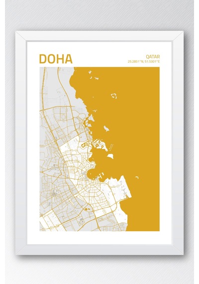 Doha Katar Qatar Şehir Haritası Çerçeveli Tablo Lüks Salon Ofis Duvar Dekorasyonu Hediyelik Tablo Beyaz Doha Katar Qatar Şehir Haritası Çerçeveli Tablo Lüks Salon Ofis Duvar Dekorasyonu Hediyelik Tablo Beyaz