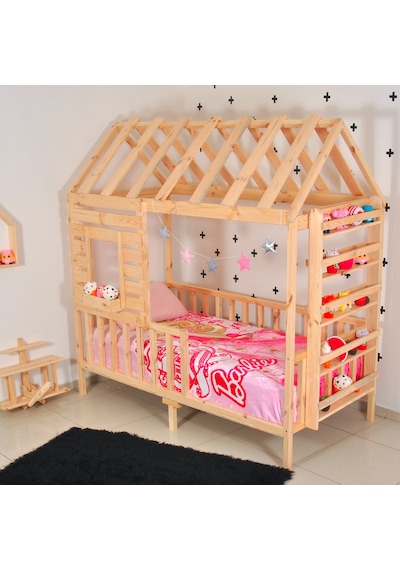Markaawm Markaawm Montessori Çocuk Yatak Raf Çam 90X190 Karyola Menekşe Akçaağaç