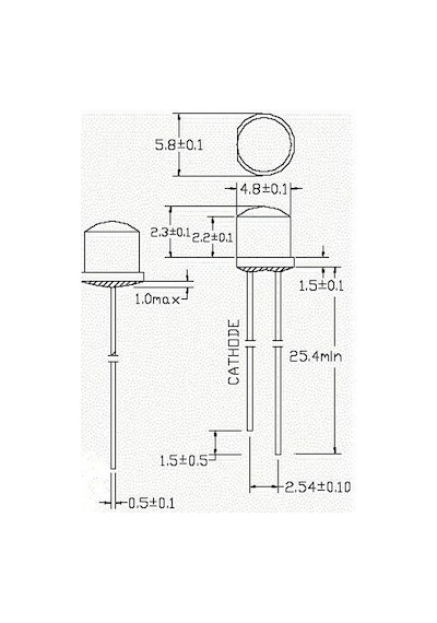 Elektronikport-Led 4.8Mm Mantar Şeffaf Sarı (100 Adet)