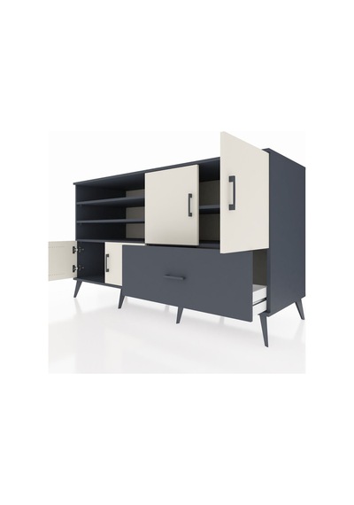 Kronos Konsol 5 Raflı Tek Çekmeceli 4 Kapaklı 176x59x99 Antrasit- Antrasit-aytaşı/antrasit Kronos Konsol 5 Raflı Tek Çekmeceli 4 Kapaklı 176x59x99 Antrasit- Antrasit-aytaşı/antrasit
