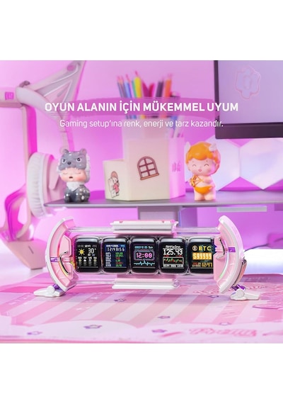 Ayrex Divoom Times Gate Pixel Art Bilgilendirici Ekran, Wıfı 5 Adet 128 128 Ips Ekran, Led Dijital Saat Işıkları Oy