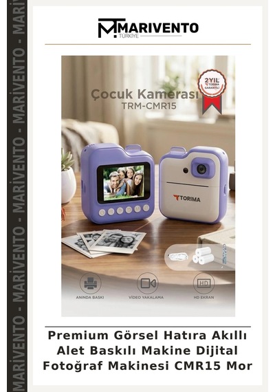 Premium Görsel Hatıra Akıllı Alet Baskılı Makine Dijital Fotoğraf Makinesi Cmr15 Mor