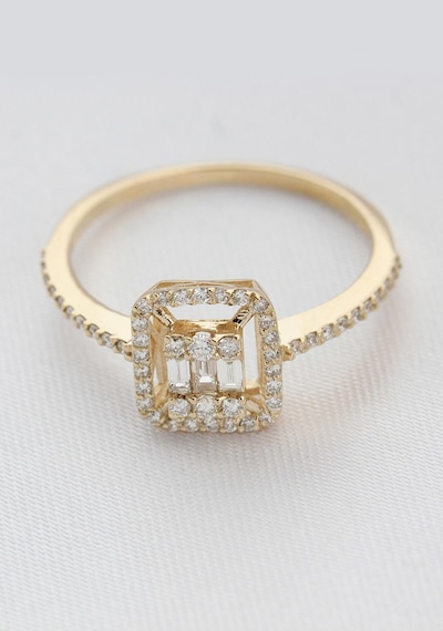 Rose Gold Pırlanta Baget Yüzük Rose Gold