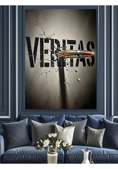 Ahşap Tablo Veritas Mermi Sanat Eseri