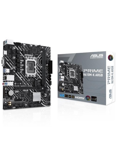 Asus Prıme H610m-k Argb Ddr5 5600mhz 1xvga 1xhdmı 1xm.2 Usb 3.2 Matx 1700p 12. / 13. Ve 14. Nesil İşlemci Uyumlu -72188