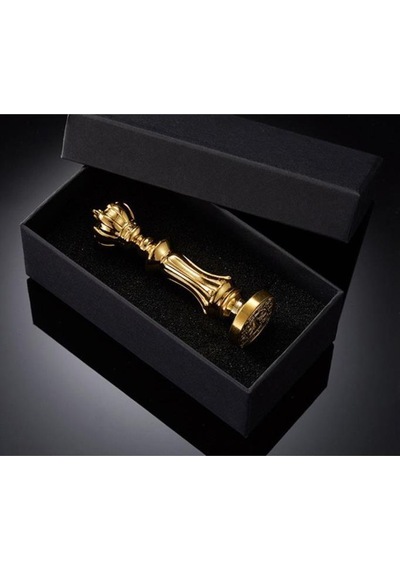 Mum Mühür Damga Kolu Premium Metal Kraliyet Tacı Parlak Altın Karışık