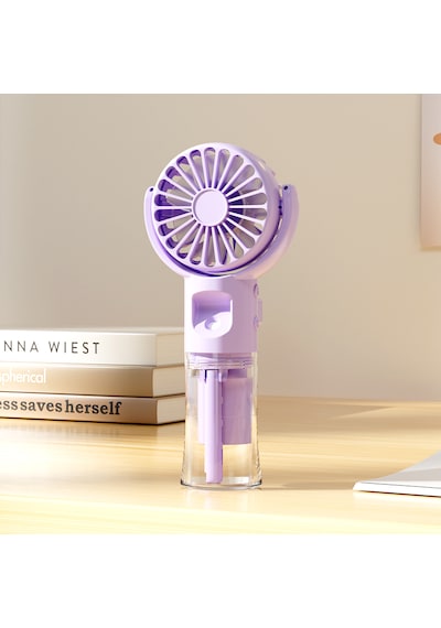 Cevval F4 Buharlı El Fanı Şarjlı Mini Masaüstü Fan Type-c Usb Soğutucu Nemlendiricili Taşınabilir Fan