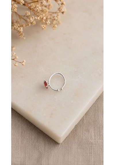 925 Ayar Gümüş Minimal Burun Hızması Piercing Zirkon Taşlı Unisex Halka Nose Ring Günlük Kullanım Şık Tasarım Gri