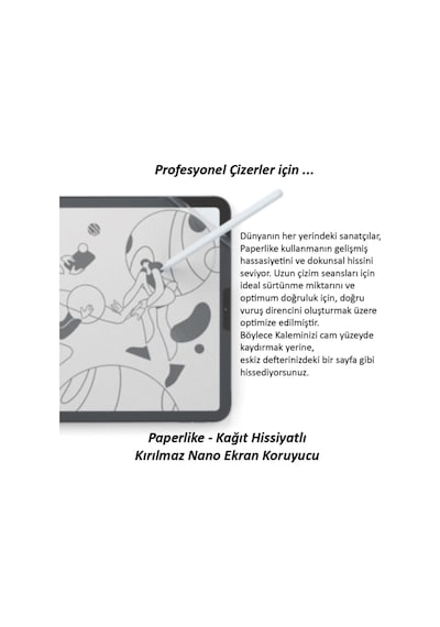 Apple Ipad Air 10.9" 4.nesil 2020 Uyumlu Paperlike Nano Kırılmaz Ekran Koruyucu Kağıt Hissi Esnek