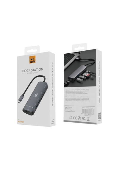 Nettech Nt-0t04 Usb + Hdmi + Sd Kart To Type-c Dönüştürücü
