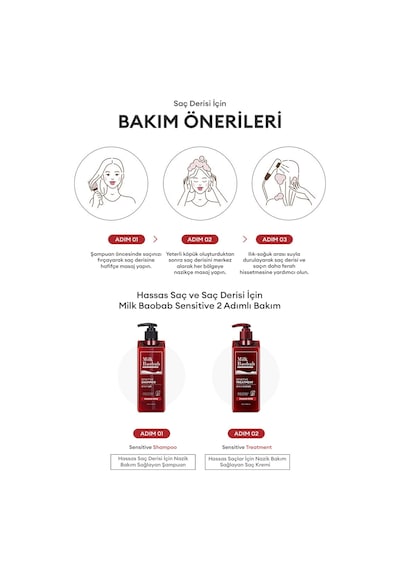 Hassas Saç Derisi İçin Nazik Bakım Sağlayan Şampuan Mılk Baobab Sensitive Shampoo Damask Rose Tüm Saç Tipleri