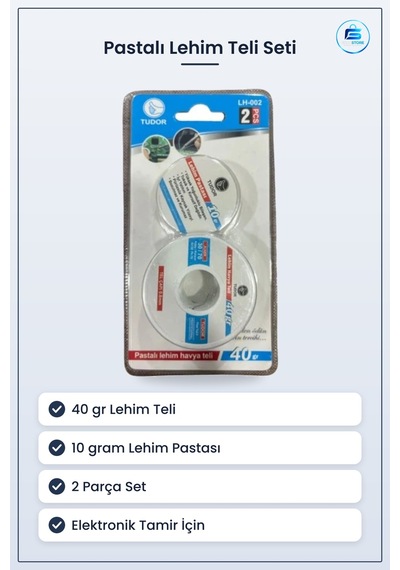 Pastalı Lehim Havya Teli 40 Gr 2 Parça Pastası 10 Gram Elektronik