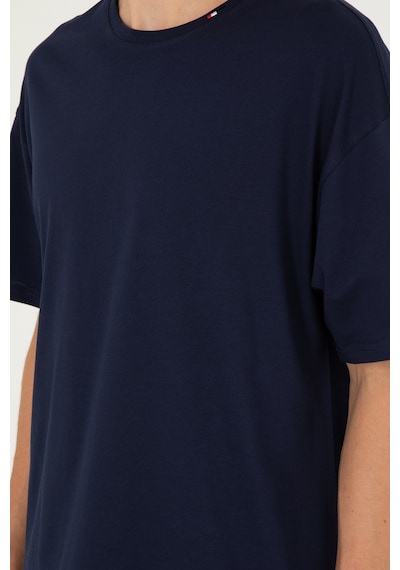 U.S. Polo Assn. Erkek Oversize Fit Bisiklet Yaka Lacivert Tişört 50294288-VR033