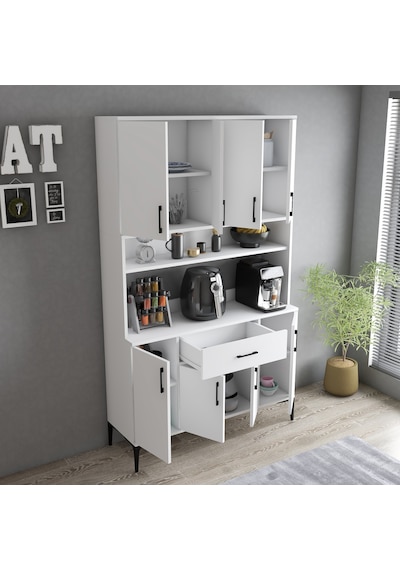 Tanmob Mdl0401 Alt Üst Çok Amaçlı Dolap 8 Kapaklı Çekmeceli Raflı Tanmob Mdl0401 Alt Üst Çok Amaçlı Dolap 8 Kapaklı Çekmeceli Raflı