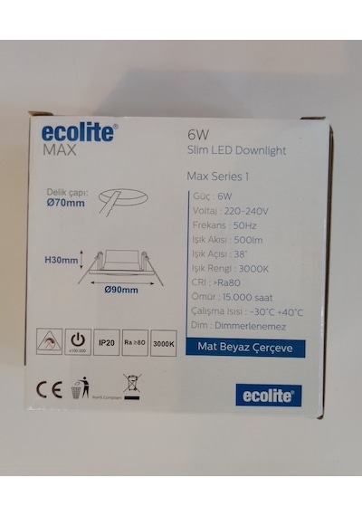 Ecolite Max 6w 6500k Led Gömme Spot Beyaz Işık