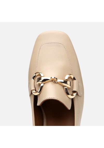 Hotiç Kadın Deri Bej Tokalı Kalın Topuklu Loafer 01ayh303990a310 Bej-beıge Bej