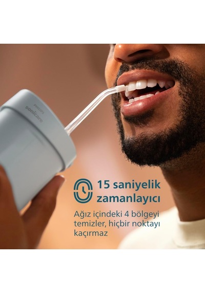Kompakt Ağız Duşu, 3 Modlu, 200ml Su Hazneli, Usb Şarjlı, 360 Başlık, Titreşim Ve Hassas Temizlik, Hx3333/24