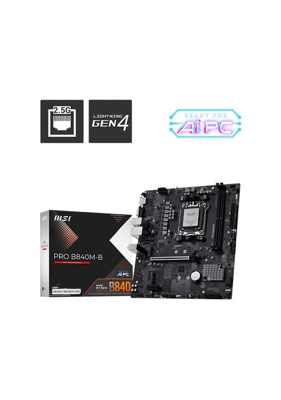 Msı Pro B840m-b Ddr5 Hdmı-vga Pcıe 4.0 Am5 Matx-219337