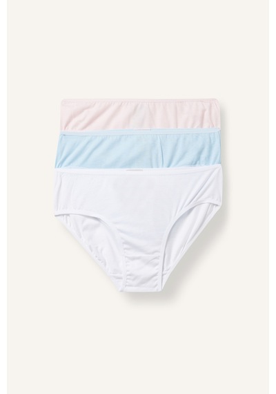 Defacto %100 Pamuk 3lü Slip Külot Kız Çocuk I7886a826auwt34 Beyaz-wt34