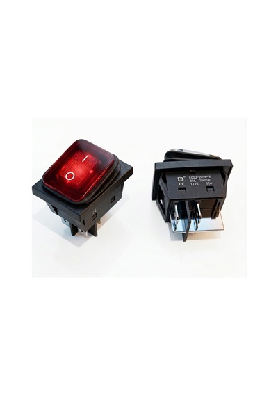 Anahtar Büyük On Off Kırmızı Işıklı 30a 220v Kcd2-201nw-b 4 Pin