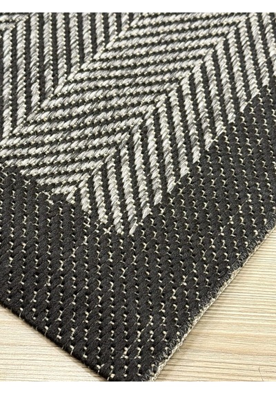 Sisal Halı Asia As06 Gri Siyah Kolay Temizlenir Jüt Halı Hav Toz Vermez Modern Halı Antiialerjik Gri