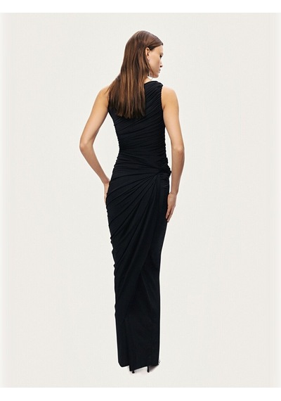 Nocturne Burgu Ve Drape Detaylı Maxi Elbise N26yn2778 Siyah