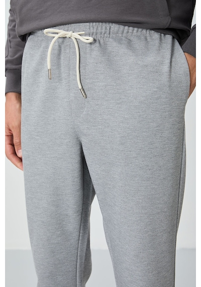 TOMMYLIFE Gri Melanj Yüzeyi Dokulu Standart Fit Erkek Eşofman Alt - 82155 GB MELANJ