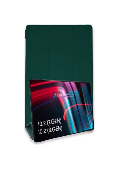 İpad Uyumlu - 10.2 7.nesil Kılıf Tablet Smart Kılıf - Koyu Yeşil - 100 Arka Kapak
