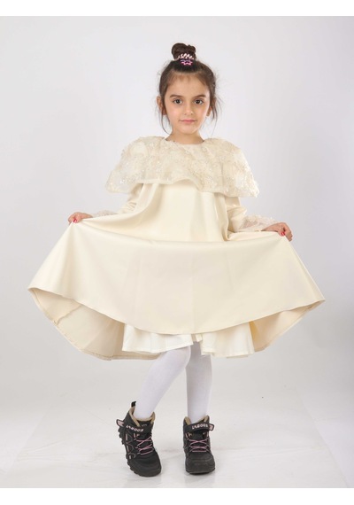 Xo Kids Kız Çocuk Elbise 6-10 Yaş 1620 Bej