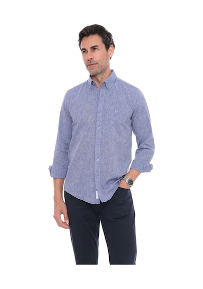 Slim Fit Uzun Kol Yaka Düğmeli Nefes Alan Keten Hediye Kutulu Erkek Gömlek Fs-004548 - Saks Mavi-3233 Slim Fit Uzun Kol Yaka Düğmeli Nefes Alan Keten Hediye Kutulu Erkek Gömlek Fs-004548 - Saks Mavi-3233