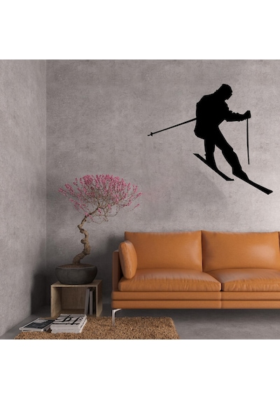 Folyo Sticker Kayakçı Adkpquy636 130cm Uzunluk Siyah