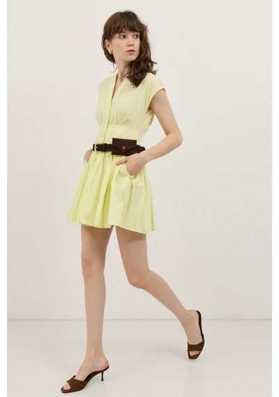 Antioch Mini Poplin Kadın Elbise Sarı