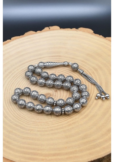 Erkek 925 Ayar Oksitli Tesbih Orta Boy -30 Gr- 901353 Gümüş
