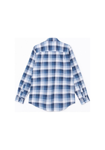 Lcwaıkıkı Classic İndigo Regular Fit Uzun Kollu Ekose Poplin Erkek Gömlek